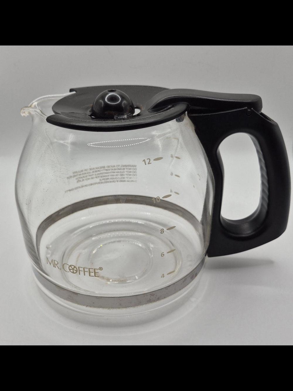 Mr. Coffee Glass/Black 12-Cup Coffee Pot Replacement Carafe, 6in Tall, CM4175T5